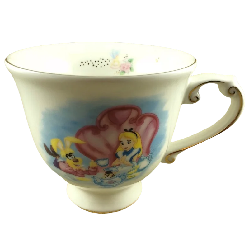 Alice In Wonderland And Yellow Rabbit Tea Party Pedestal Disney Parks Mug Disney