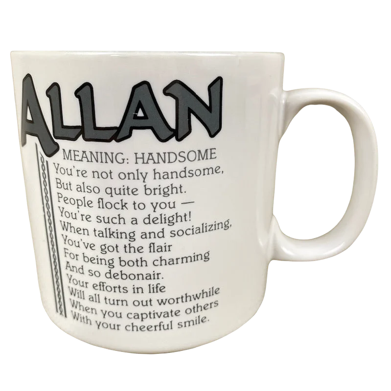 ALLAN Poetry Name Gray Interior Mug Papel