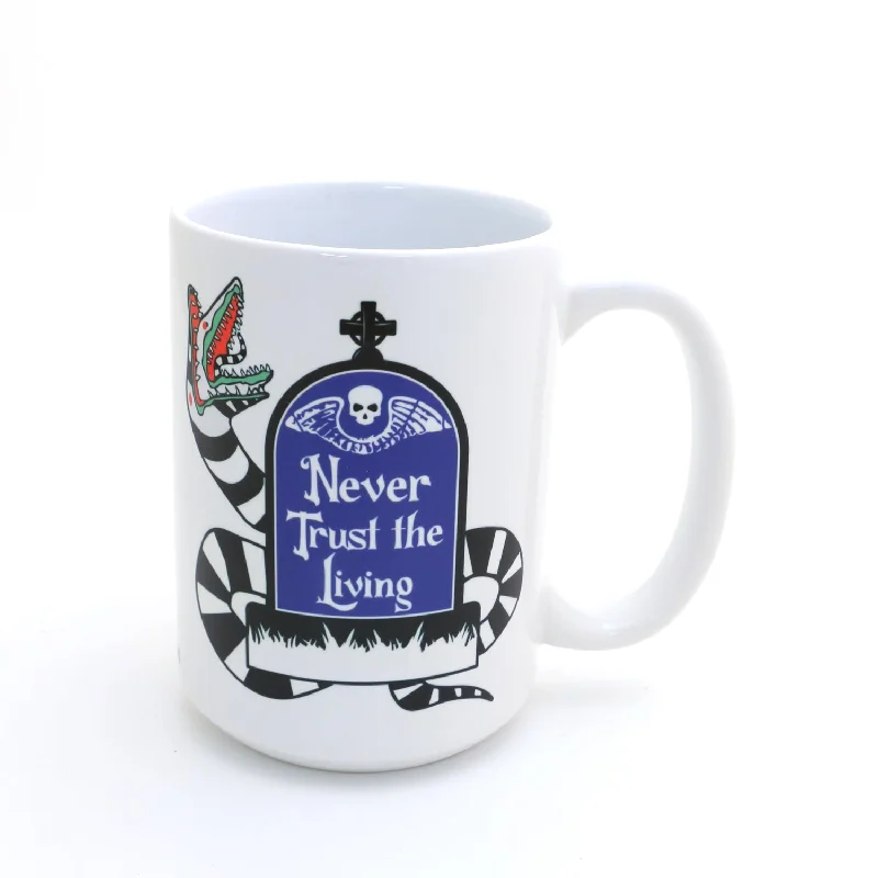 Beetlejuice Mug, Sandworm, Never Trust The Living, Halloween gift