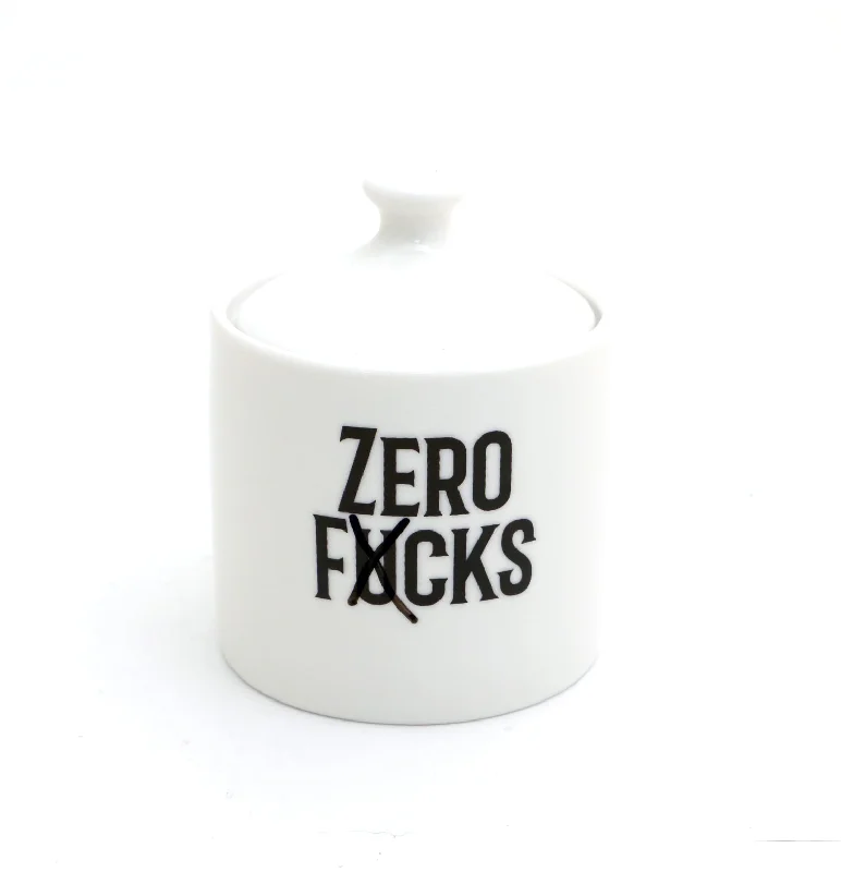 Zero F*cks Sugar Bowl, mature humor, funny novelty gift