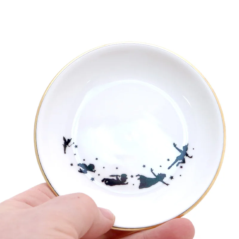 Peter Pan Ring Dish,with 22K Gold, ring holder, trinket dish