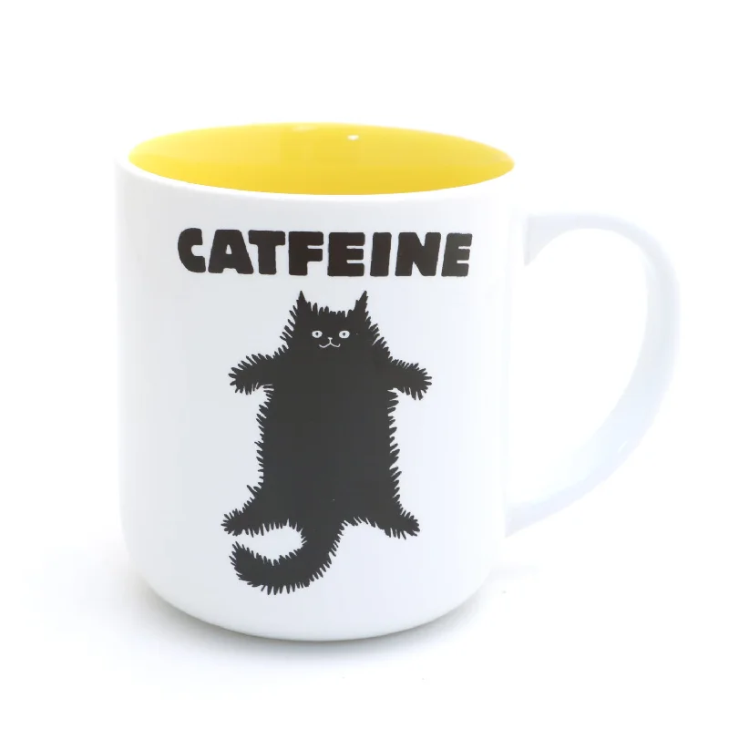 Cat mug, Catfeine, catffienated mug by Lorrie Veasey