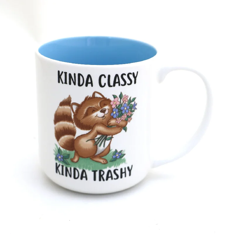 Kinda Classy Kinda Trashy Raccoon mug, Feelin Feral, funny cute mug