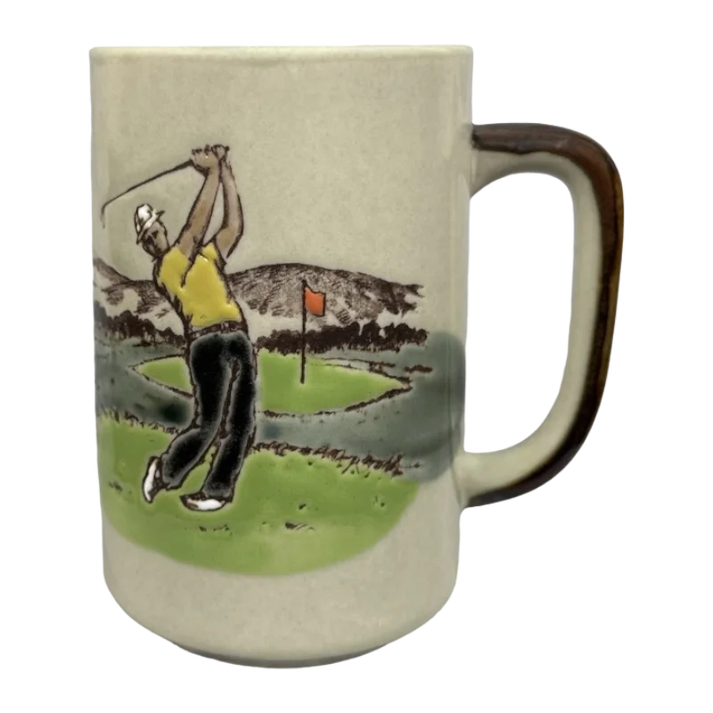 Man Golfing Lightly Embossed Large Mug Otagiri