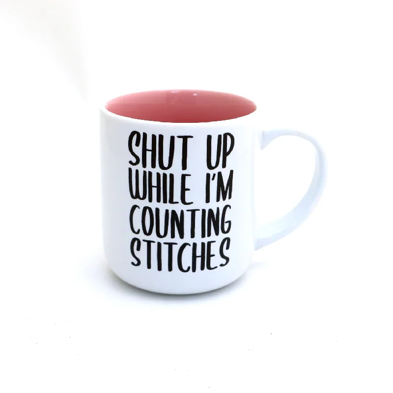 OOPS SALE Shut Up while Counting mug, crochet mug, funny mug for maker