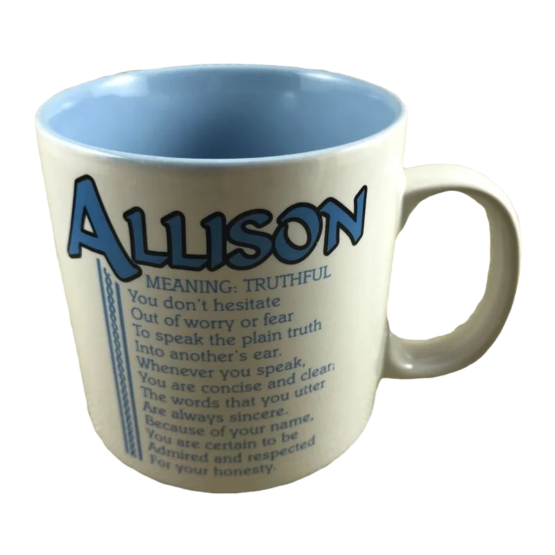 ALLISON Poetry Name Light Blue Interior Mug Papel