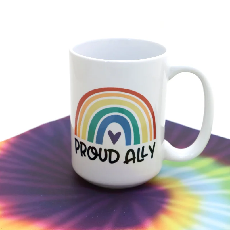 Pride mug, Ally, Straight But Not Narrow, LGBTQ support, 15 oz.