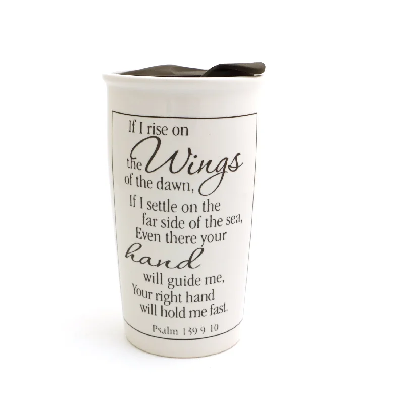 Rise on Wings travel mug, Inspirational travel mug, Psalm 139