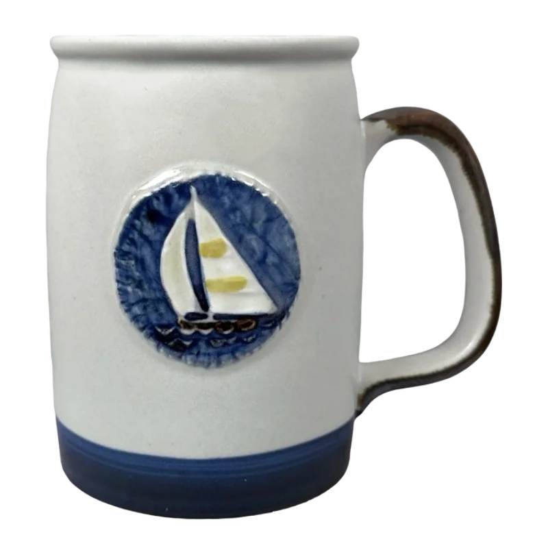 Sailboat Embossed Medallion Large Mug Otagiri