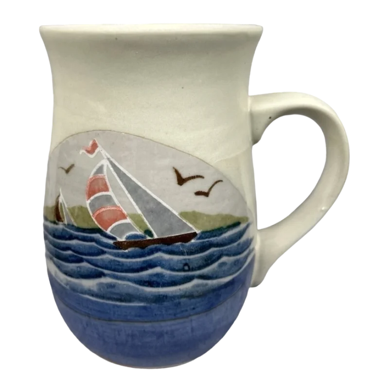 Sailboats And Seagulls Large Tankard Mug Otagiri