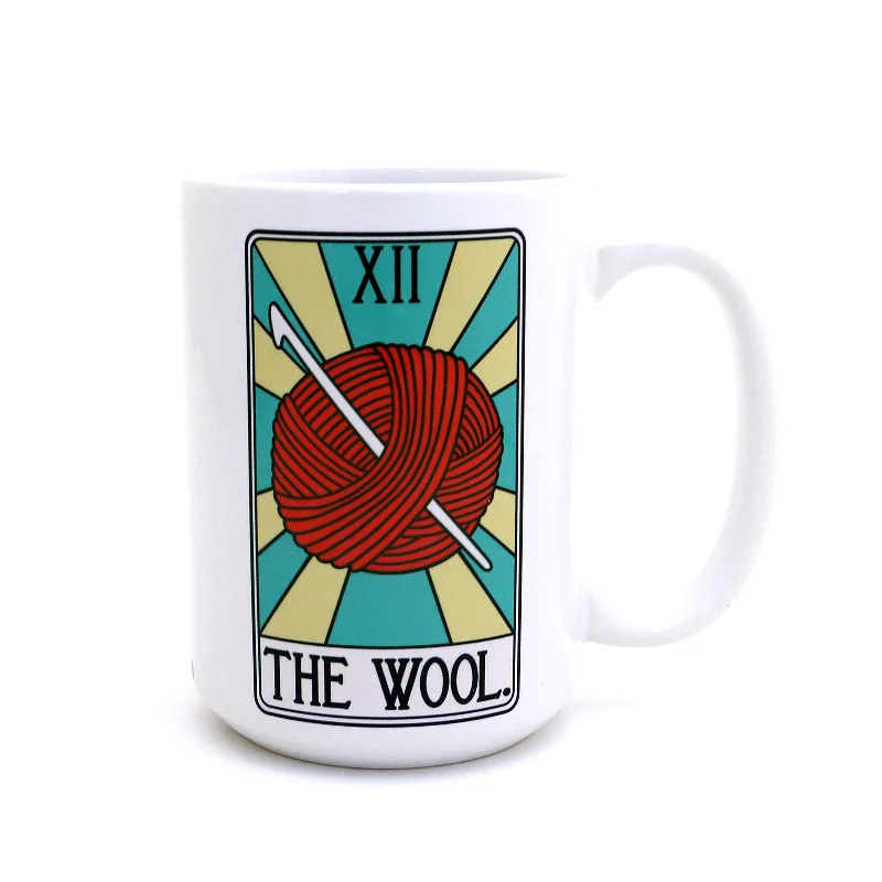 The Wool, tarot card mug, funny crochet mug