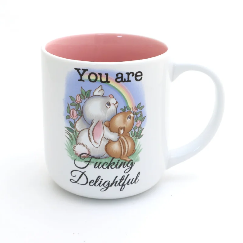 You Are Fucking Delightful mug,  Vintage image, mature language, funny gift for Spring