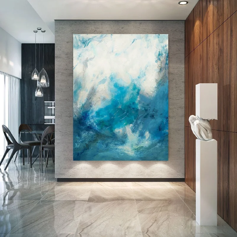 Blue Sky And White Cloud Canvas Abstract Painting Gp032