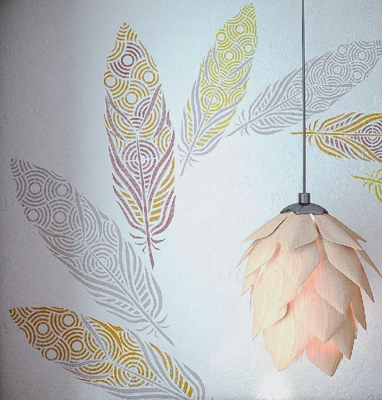 Feather Wall Painting Stencils- Large Feather Wall Art Stencils