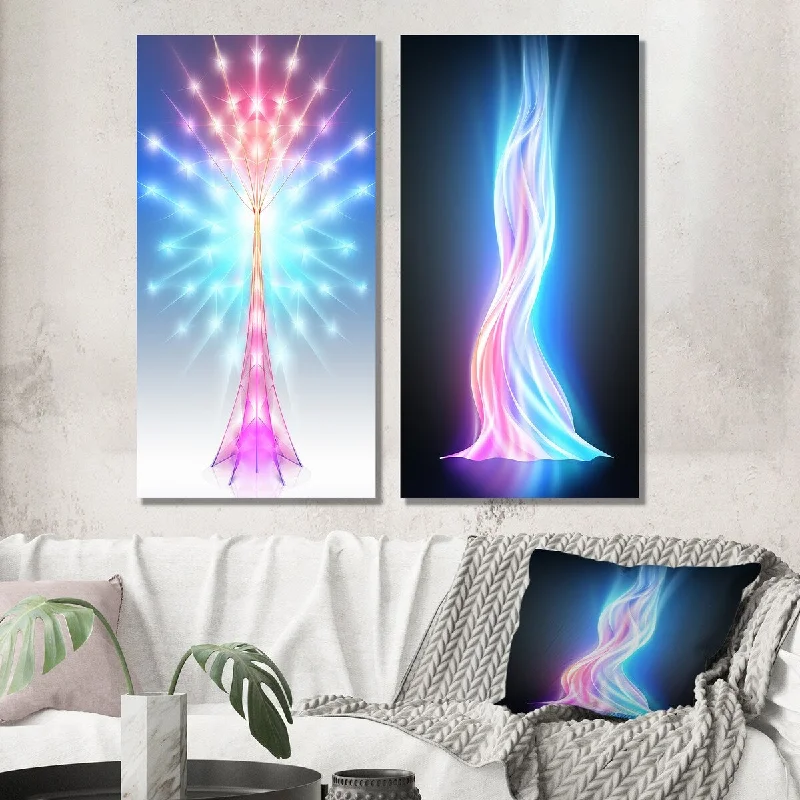 Designart "Expansion Of Consciousness Abstract Light" Abstract Wall Art Set of 2 - Transitional Wall Art For Bedroom