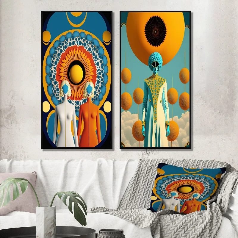 Designart "Goddess Oracle Efflorescence I" Modern Abstract Framed Wall Art For Bedroom Gallery Set For Office Decor