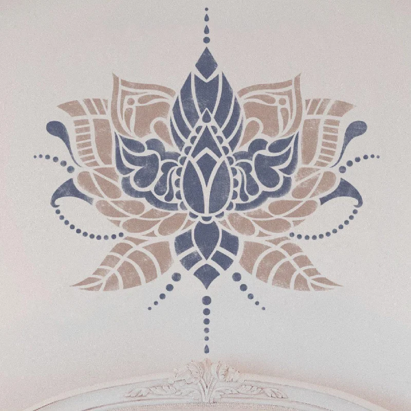 Indian Flower Wall Stencil - Stencil For Painting Walls