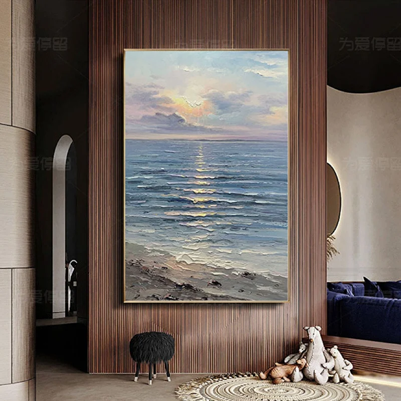 Sea Waves Ocean Beach Paintings for Living Room Bedroom La001