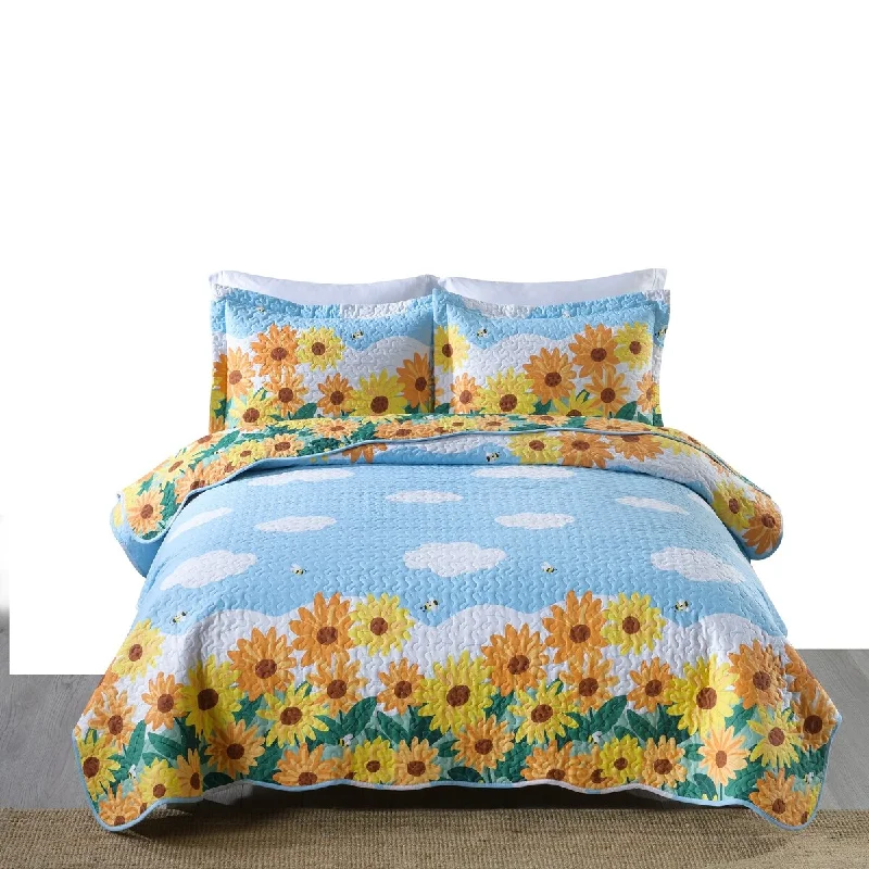 2/3 Piece Kids Cotton Quilt Bedspread Comforter Set Throw Blanket for Teens Boys Girls Kids Beds Bedding Coverlet TYH