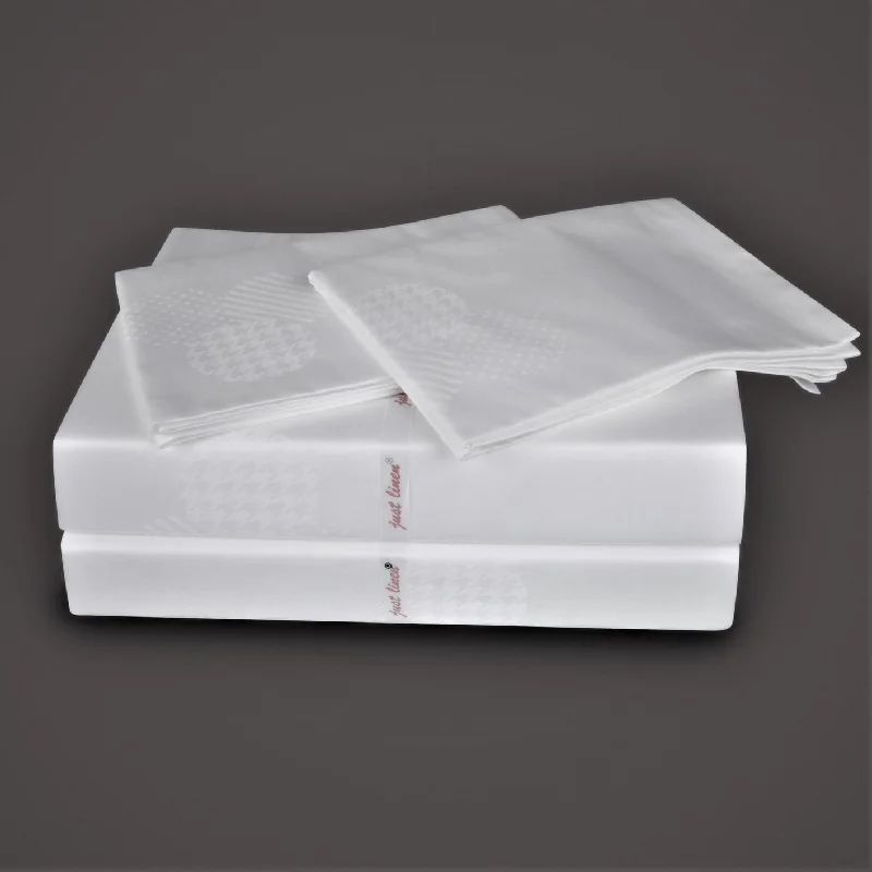 500 TC 100pct Egyptian Cotton Genuine Jacquard Damask Solid Sheet Set