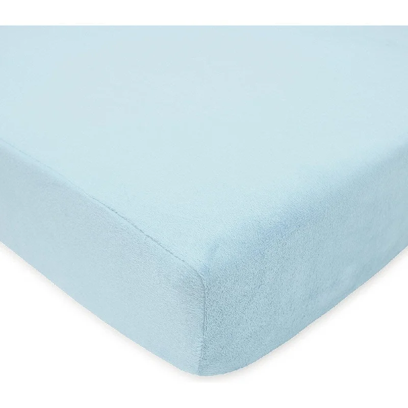 American Baby Company Blue Heavenly Soft Chenille Crib Sheet (Pack of 2)