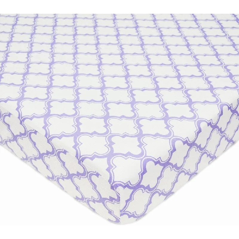 American Baby Company Lavender Moroccan Cotton Percale Crib Sheet