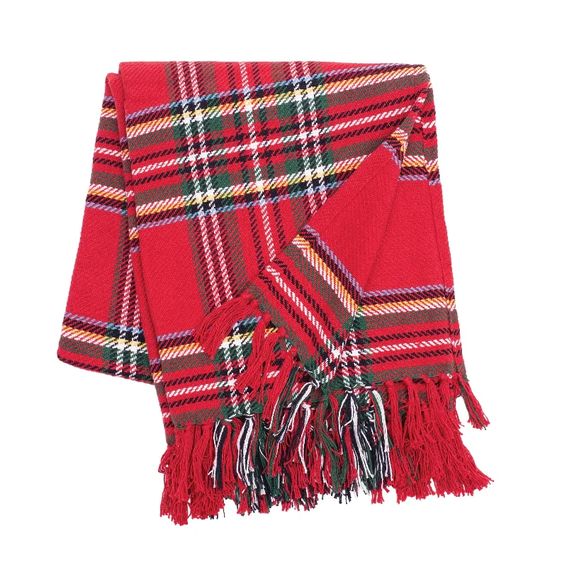 Arlington Plaid Woven Cotton Throw Blanket