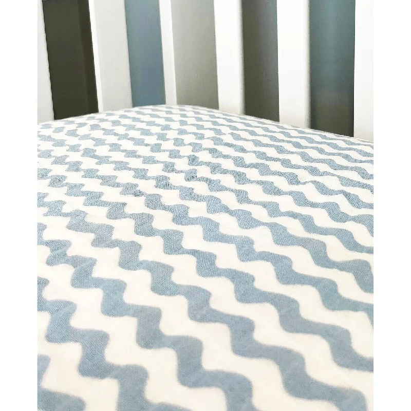 Baby Waves Muslin Crib Sheet - N/A