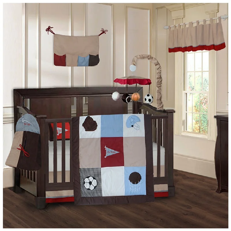 BabyFad Go Team 9 piece Baby Boy Sports Crib Bedding Set