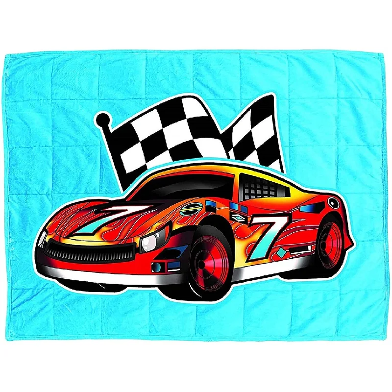 Bell&Howell Race Car Kids Weighted Blanket 7lb with Glass Bead Fill