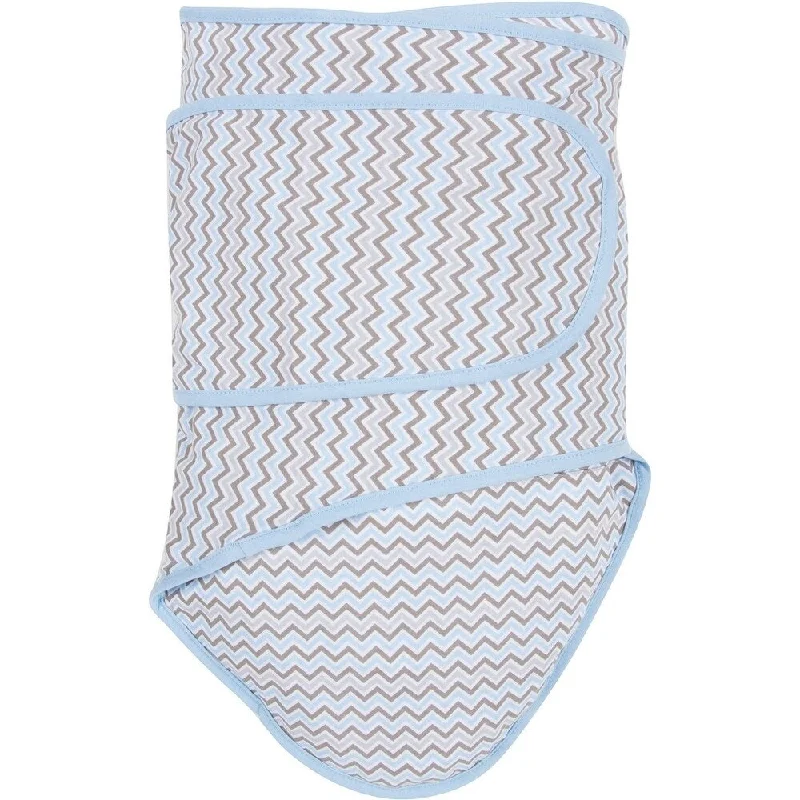 Blue Chevron Trim Miracle Blanket Swaddle Wrap