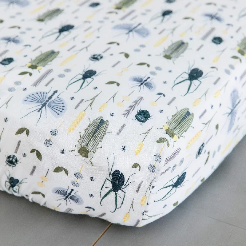 Busy Bugs Cotton Muslin Crib Sheet - N/A