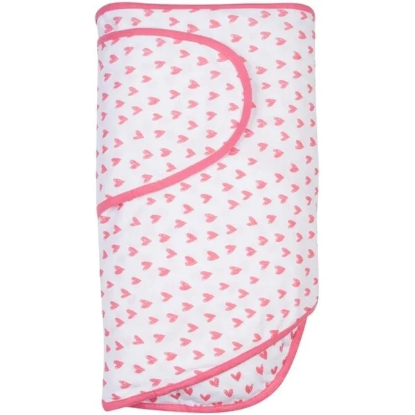 Coral Hearts Miracle Blanket Swaddle Wrap