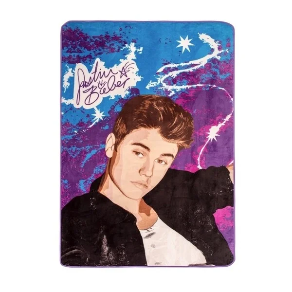 Justin Bieber Micro Raschel Fleece Blanket-Starburst Purple