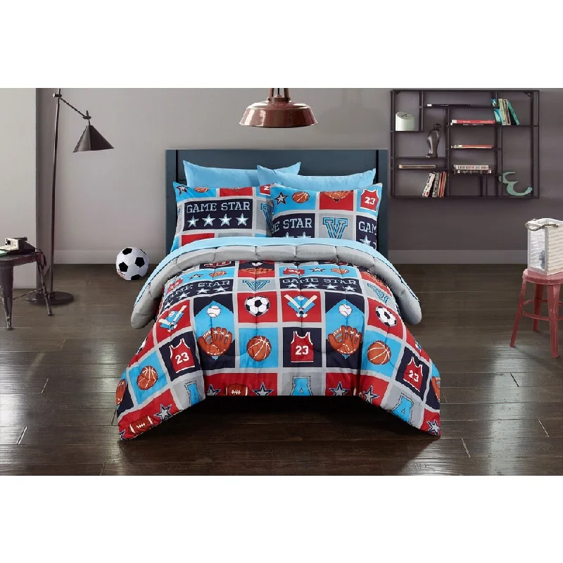 Kids Athletics 7-piece Bed in a Bag with Sheet Set