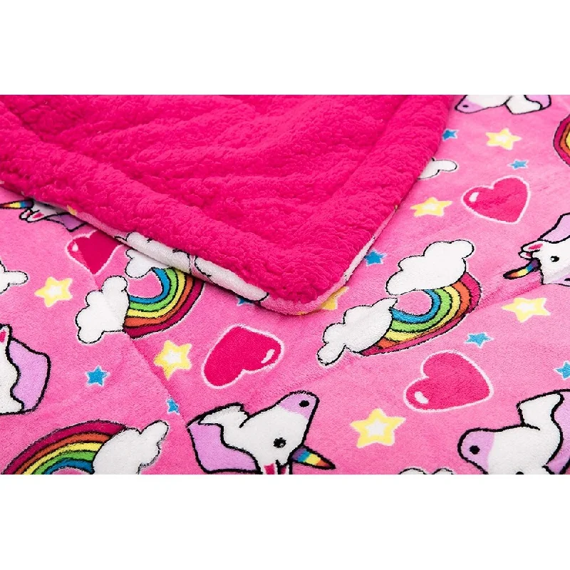 Kids Soft Warm Sherpa Baby Toddler Blanket Printed Borrego Plush Throw - 40" x 50" - 40" x 50"