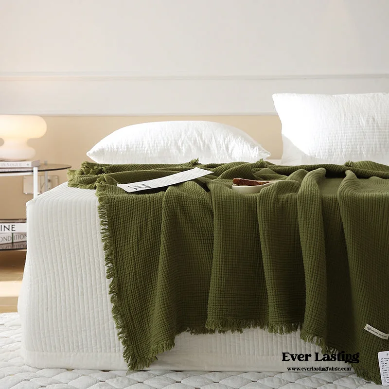 Light Weight Cotton Blanket / Moss Green