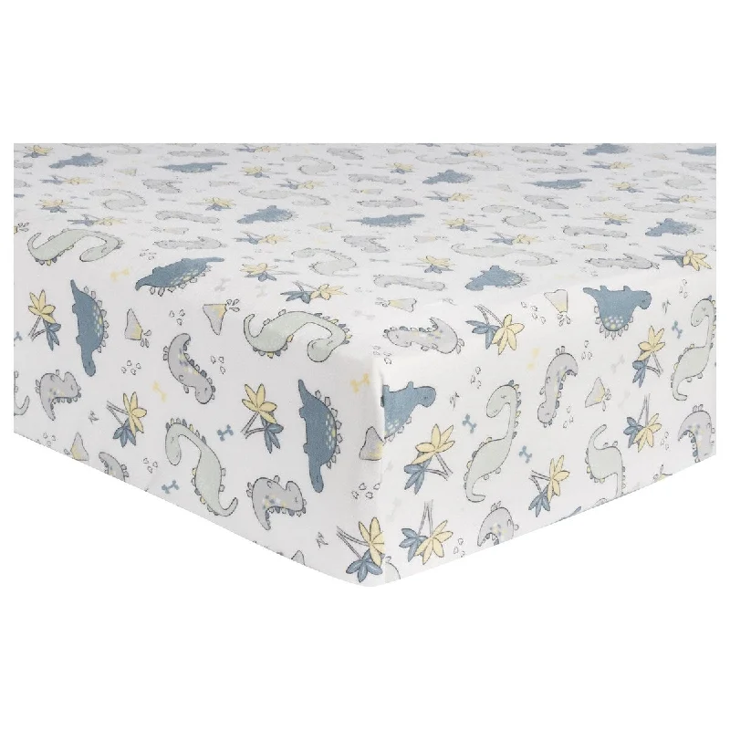 Little Dinos Deluxe Flannel Fitted Crib Sheet