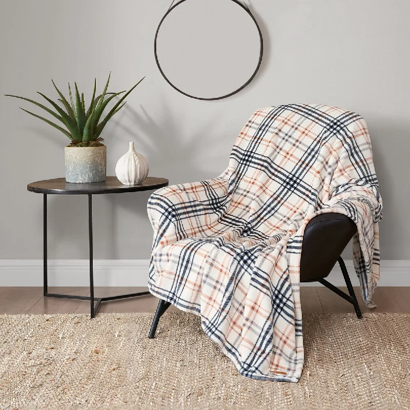 Lucky Brand Camper Plaid Throws Plush 50" x 70" Throw Blanket