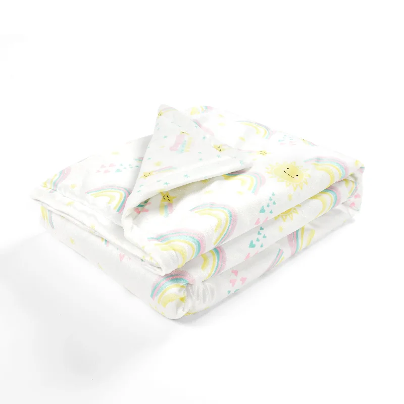 Lush Decor Baby Sunshine Rainbow Reversible Soft & Plush Oversized Soft Baby Blanket - 50" x 36"