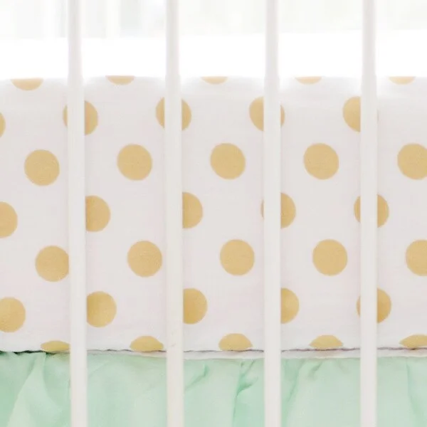 My Baby Sam Gold Polka Dot Crib Sheet