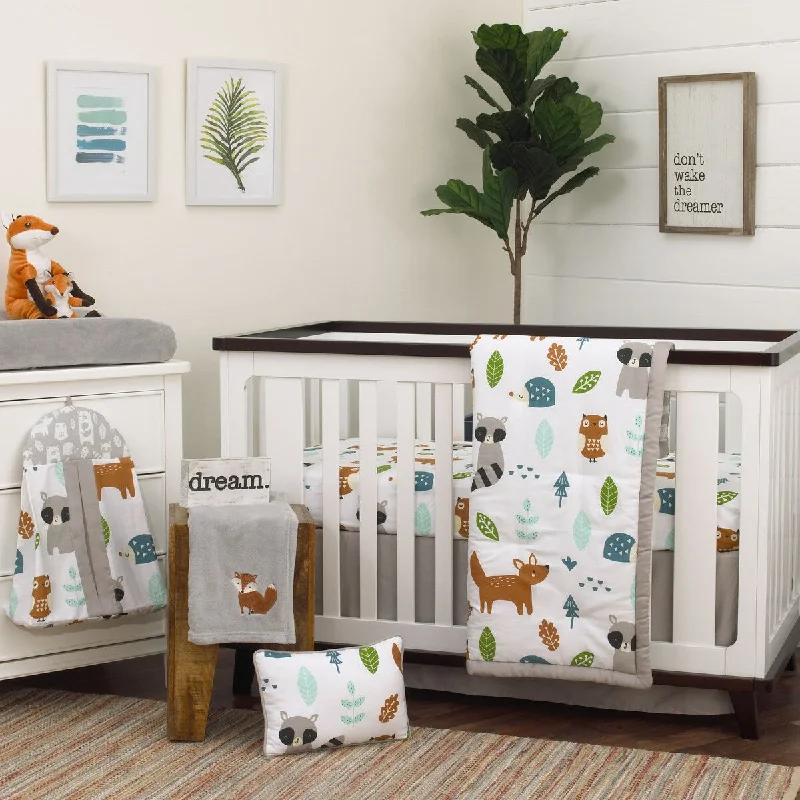 NoJo Dreamer Little Woodland Friends 8pc Crib Bedding Set