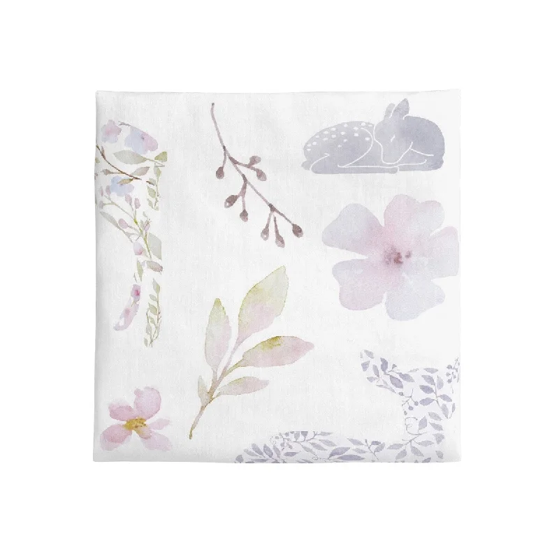 NoJo Floral Deer Crib Fitted Sheet