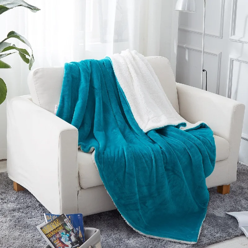 Sherpa Throw Blanket Plush Fleece Couch Blankets