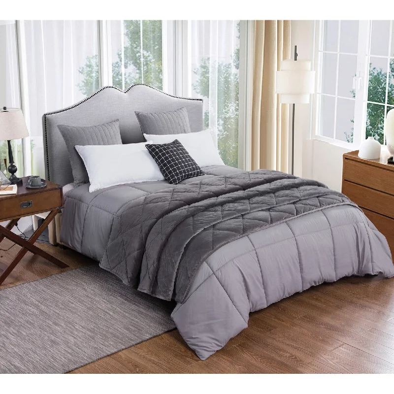 St. James Home Microfiber Comforter and Velvet Blanket Set