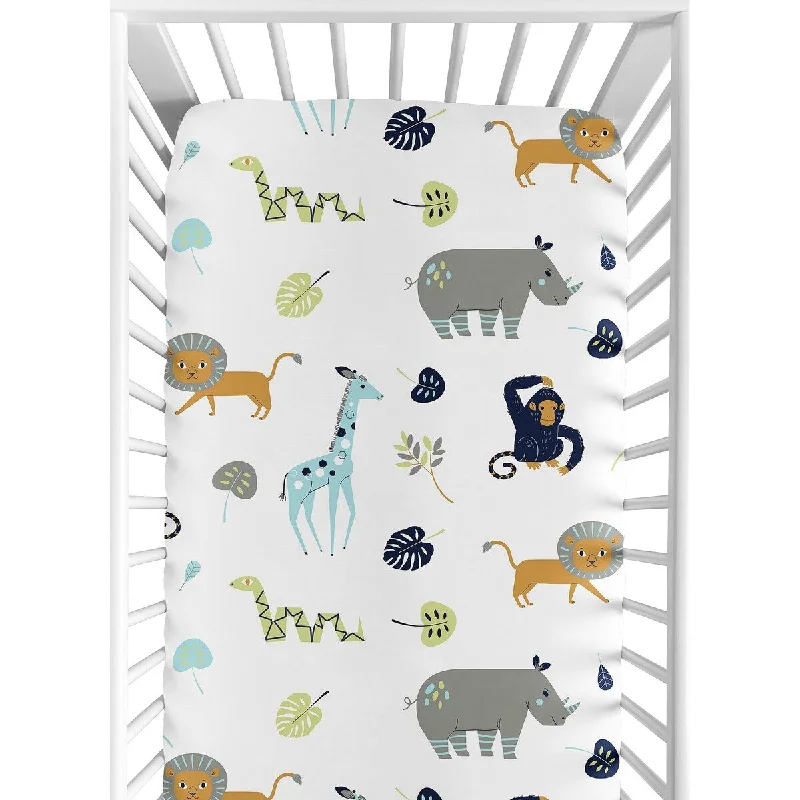 Sweet Jojo Designs Fitted Crib Sheet for the Mod Jungle Collection