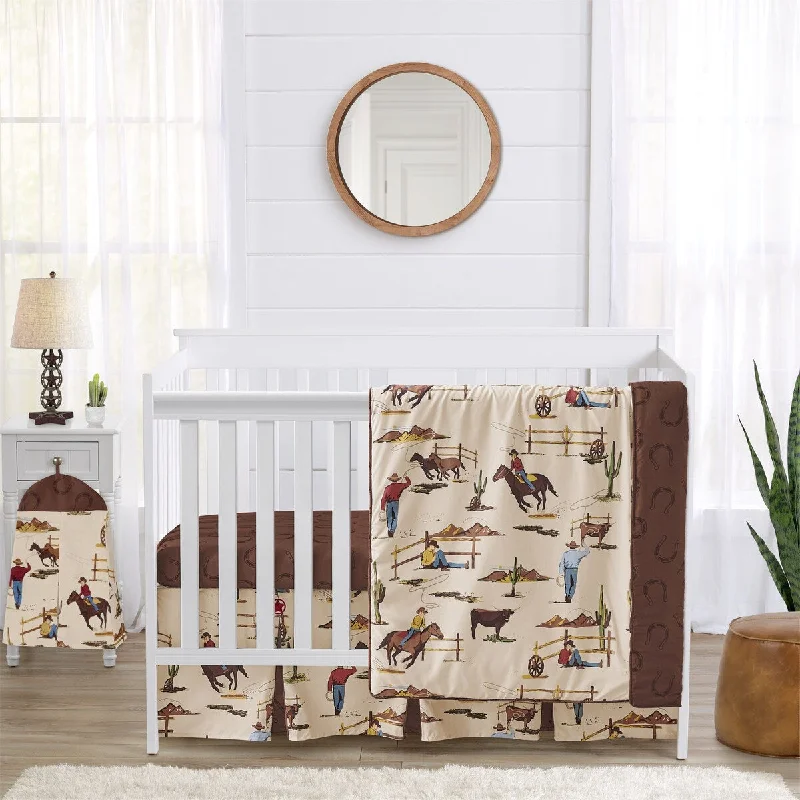 Sweet Jojo Designs Western Cowboy Boy 4pc Nursery Crib Bedding Set Wild West Southern Charm South Country Desert Horse Horseshoe