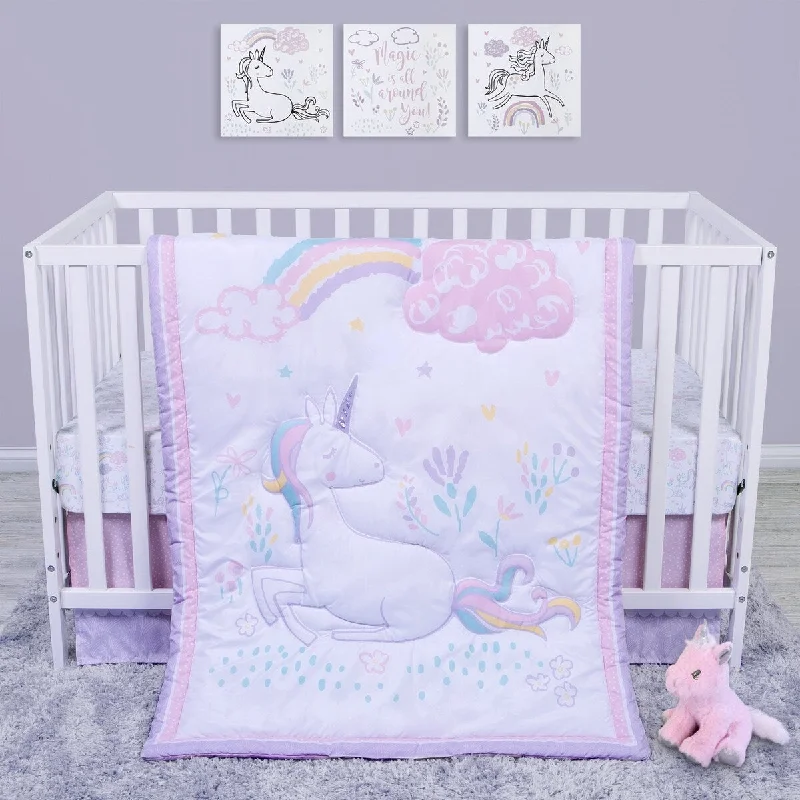 Sweet Unicorn 4 Piece Crib Bedding Set