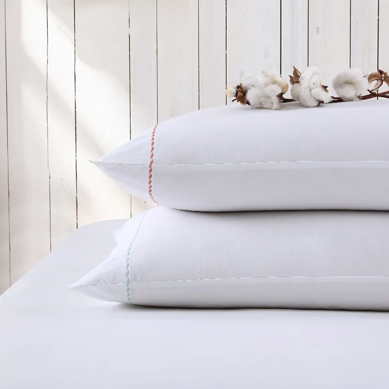 Tommy Bahama Embroidered Cotton White Sheet Set