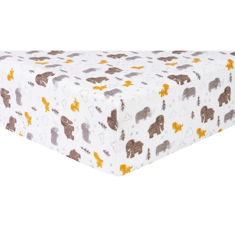 Wooley Friends Flannel Fitted Crib Sheet